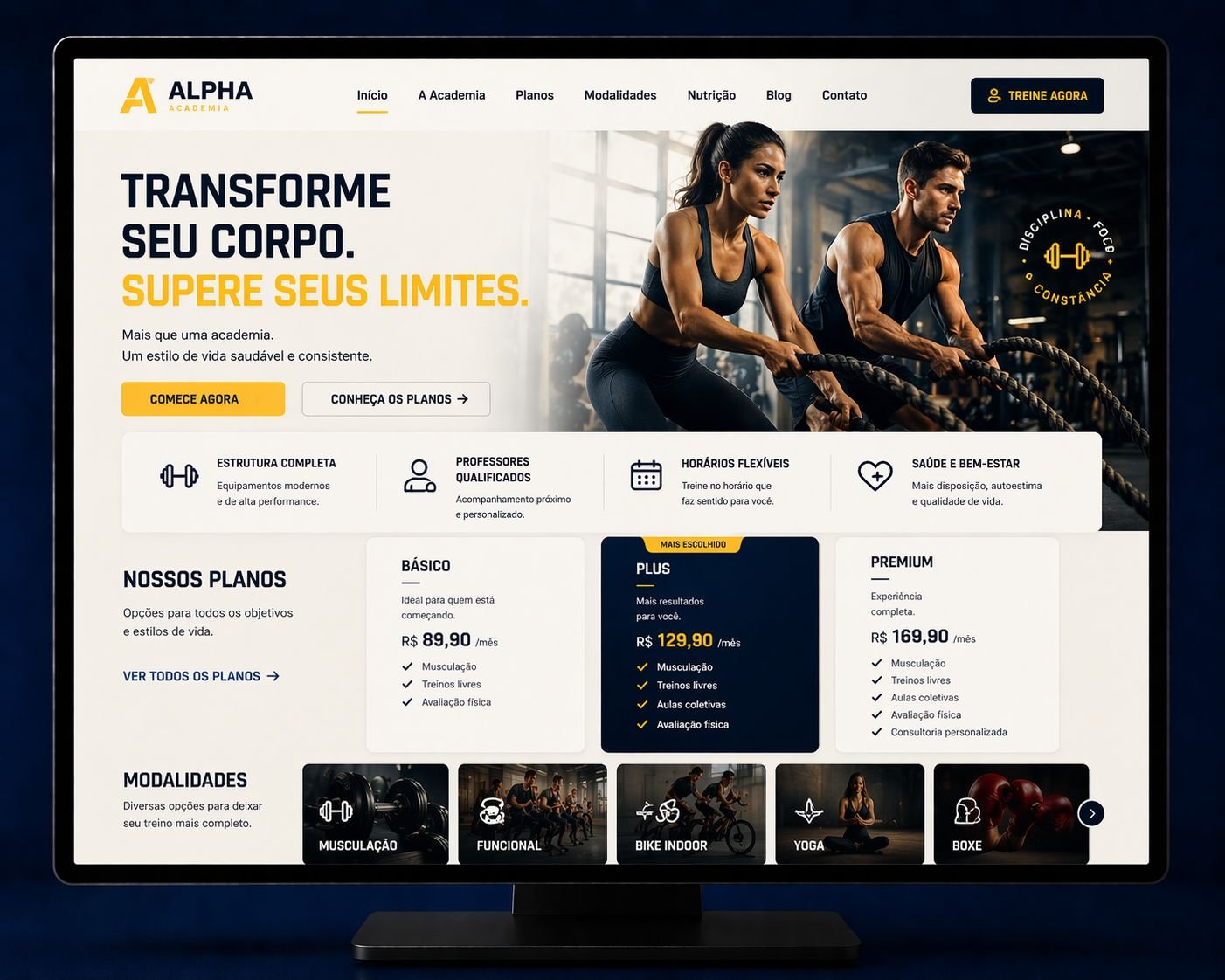 Site para Academia